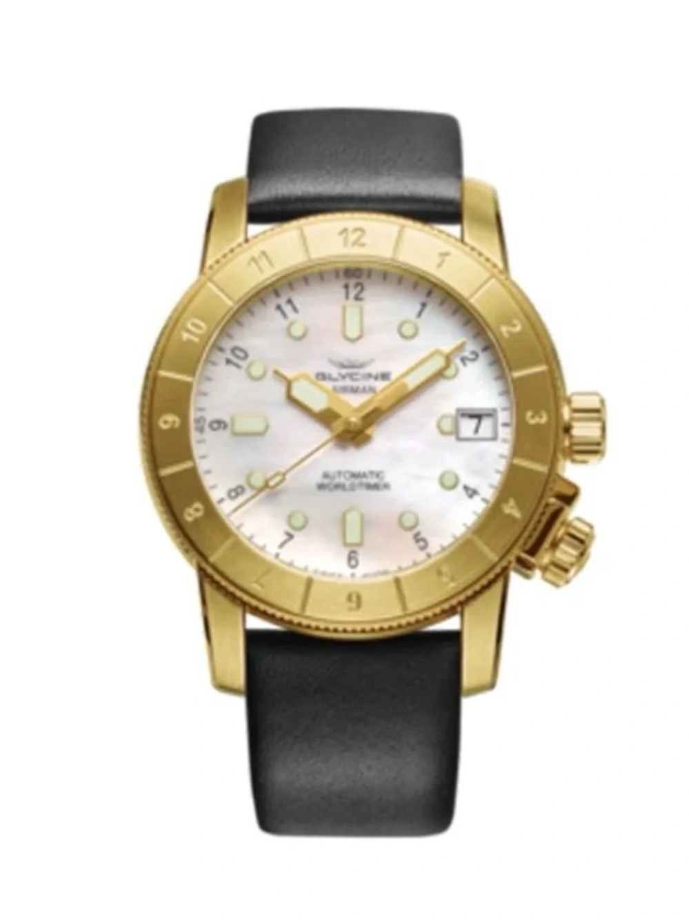 Glycine Airwoman 36 Golden Pearl Automatic Watch Brand New in Box